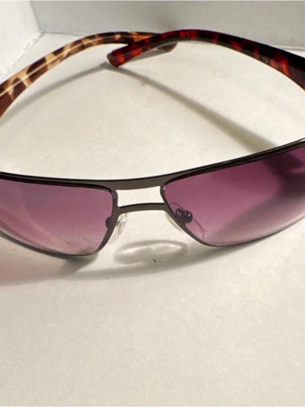Aviator Sunglasses with Purple Lenses and Tortoiseshell Temples